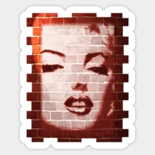 Marilyn Monroe Street Art on Brick Wall Sticker